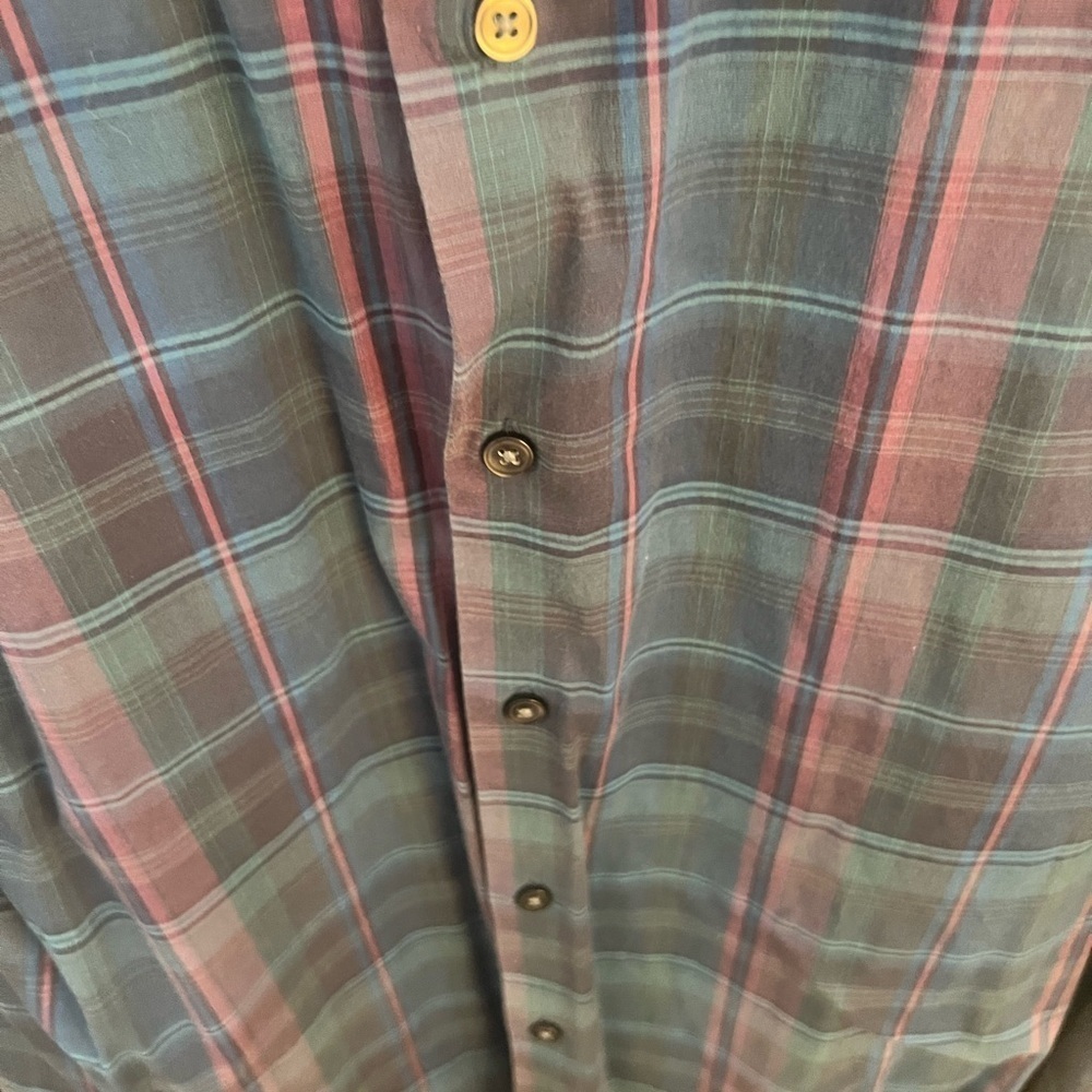 Apt. 9 Navy and Burgundy Plaid Shirt - Picture 5 of 6